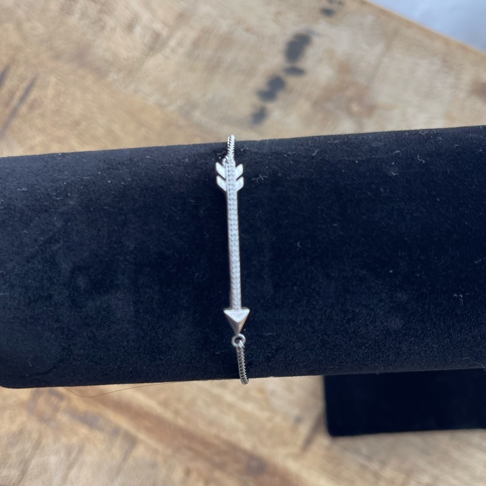 Diamond Arrow Bolo Bracelet | Sterling Silver | Adjustable | Minimalist Jewelry